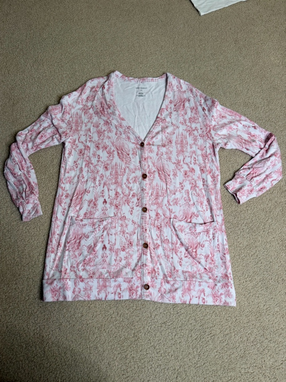 Posh Peanut Pink Toile Print Women's Cardigan